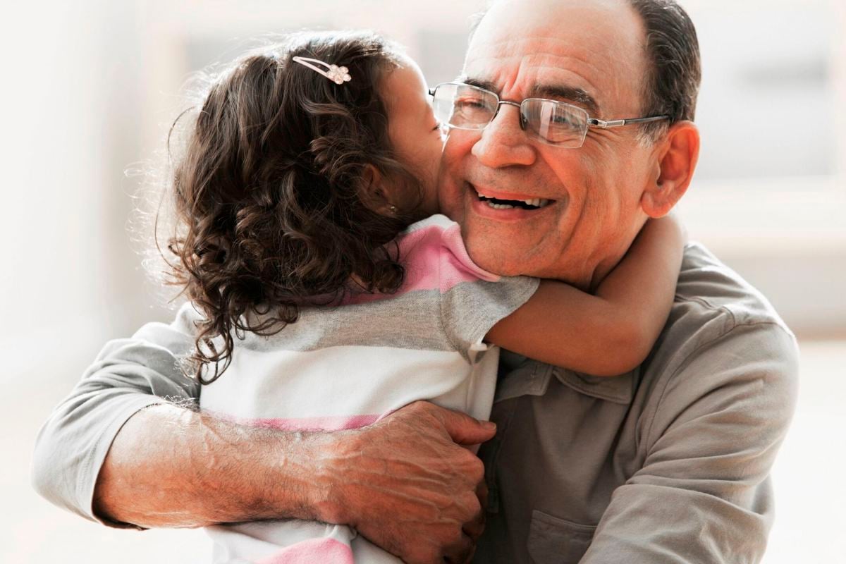 Arjo stock image closeup child grandfather